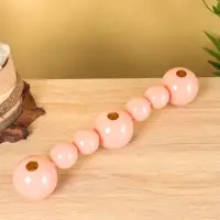 Подсвечник на 3 свечи &laquo;Бусы&raquo;, с 7 сферами, 44&times;8&times;8 см, пудровый