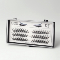 Ресницы накладные пучки СТРЕЛКА 10/12/14мм нейлон черный п/короб QF