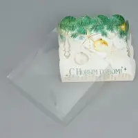 Коробка для кондитерских изделий с пластиковой крышкой &laquo;С Новым годом!&raquo;, 13 х 13 х 3 см