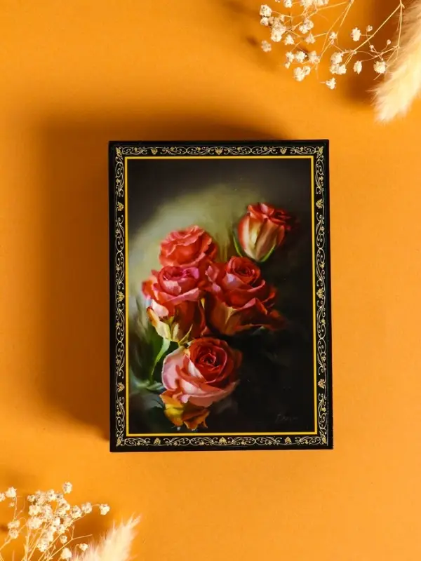 Шкатулка &laquo;Розы&raquo;, 10&times;14 см, лаковая миниатюра