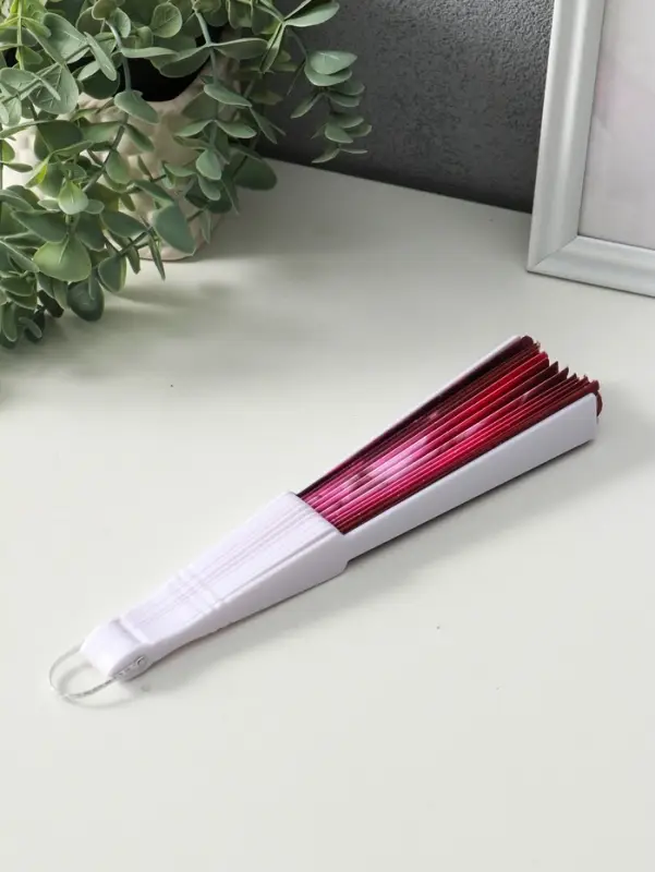 Веер пластик, текстиль "Олени" МИКС широкие лопасти 23 см