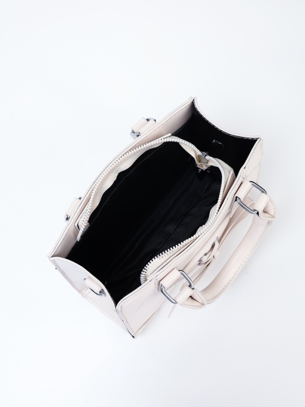 Сумка женская, 20*8*14, отд на молнии, длин ремень, белый