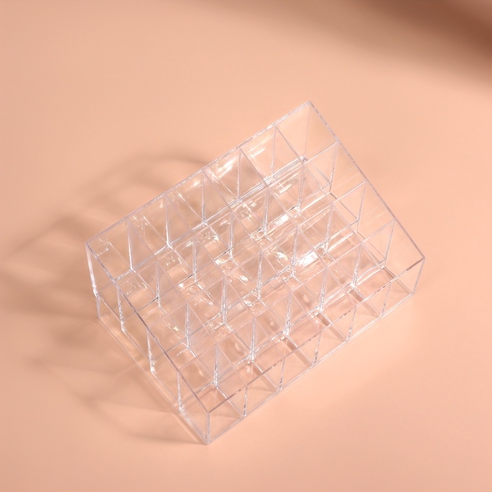 Органайзер для хранения, 24 секции, 14,5 &times; 9,5 &times; 7,5 см, в картонной коробке, цвет прозрачный