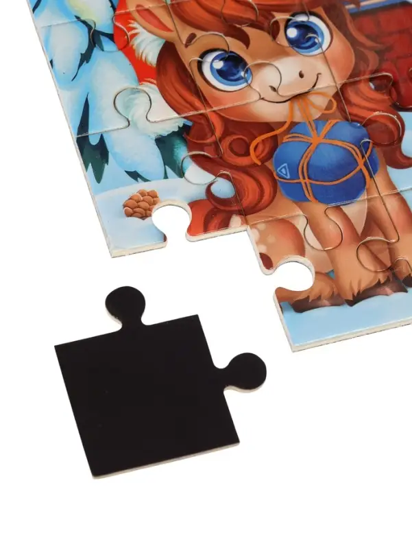 Лесная мастерская Пазл магнитный "Новогодняя лошадка" , 35 деталей