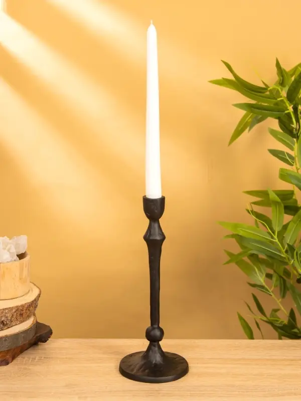 Подсвечник "Лава" 10х10х25 см, алюминий, цв. чёрный