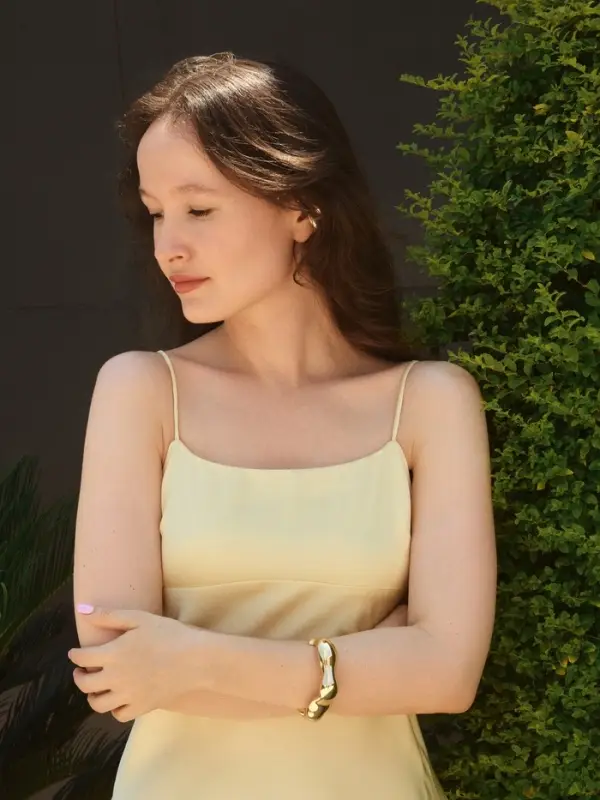 Набор серьга и каффы "Бублики" набор 3 шт, цвет золото