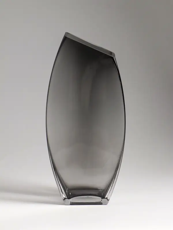 Ваза стекло настольная "Эйми" 29,5х13 см, серый