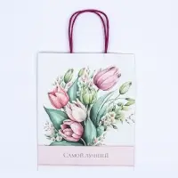 Пакет крафт &laquo;Самой лучшей&raquo; 21&times;11&times;27 см