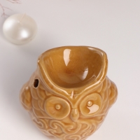 Аромалампа керамика "Ушастая сова" тёмный беж 6,5х11х10,7 см