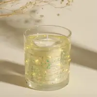 Свеча интерьерная в стакане с LED-подсветкой "Перламутровые сердечки" 8х8х9 см