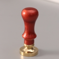 Печать для сургуча с пластиковой ручкой "Рамка круглая плетёнка с бантиком" 6,3х2,5х2,5 см