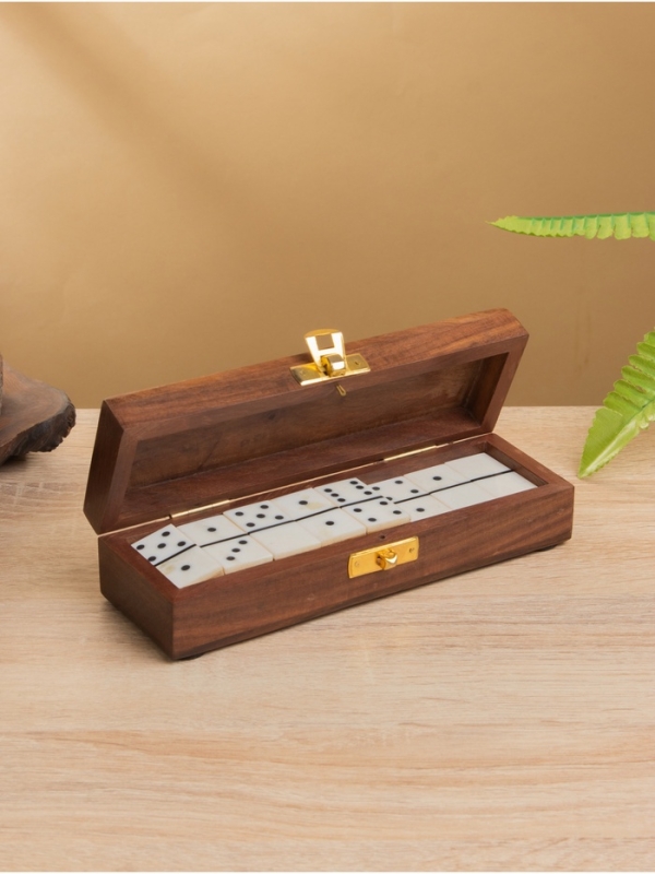 Настольная игра "Домино" 17.5х5,5х4,5 см, дерево шишам, кость