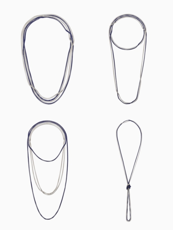 Бусы 2 нити &laquo;Трансформер&raquo; (несколько способов носки), цвет сине-серебряный, 118 см