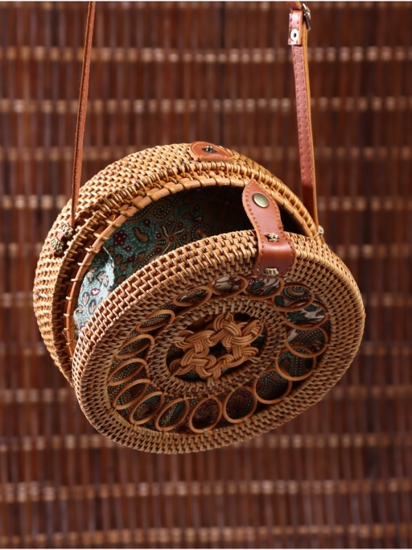 Сумка плетеная ротанг "Мандала" МИКС 20х6х70 см