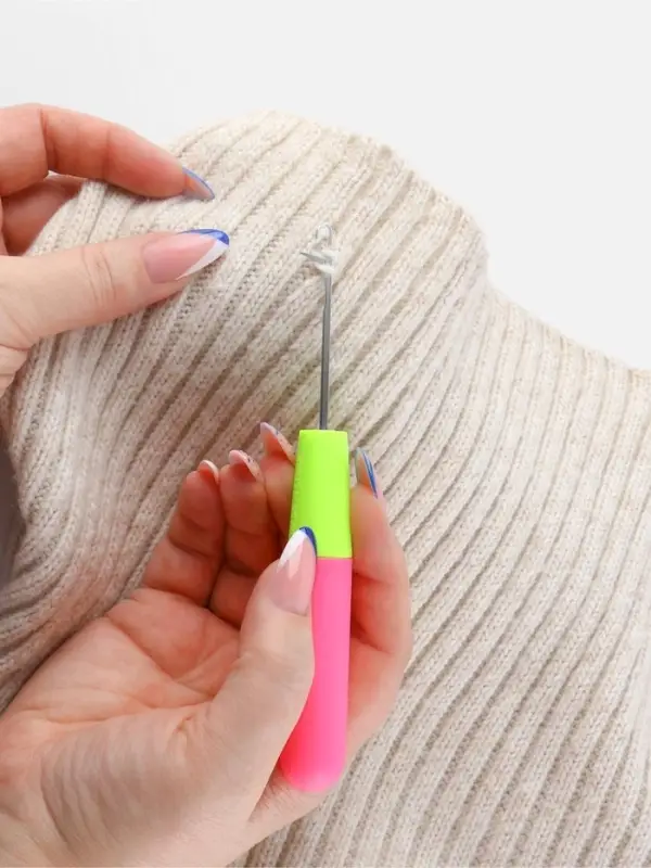 Игла для поднятия петель, 15.5 см, d=3 мм, розовая, жёлтая