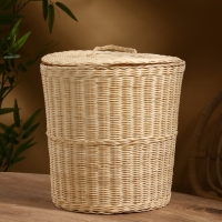Корзина для белья с крышкой, 35х35х40 см, ротанг