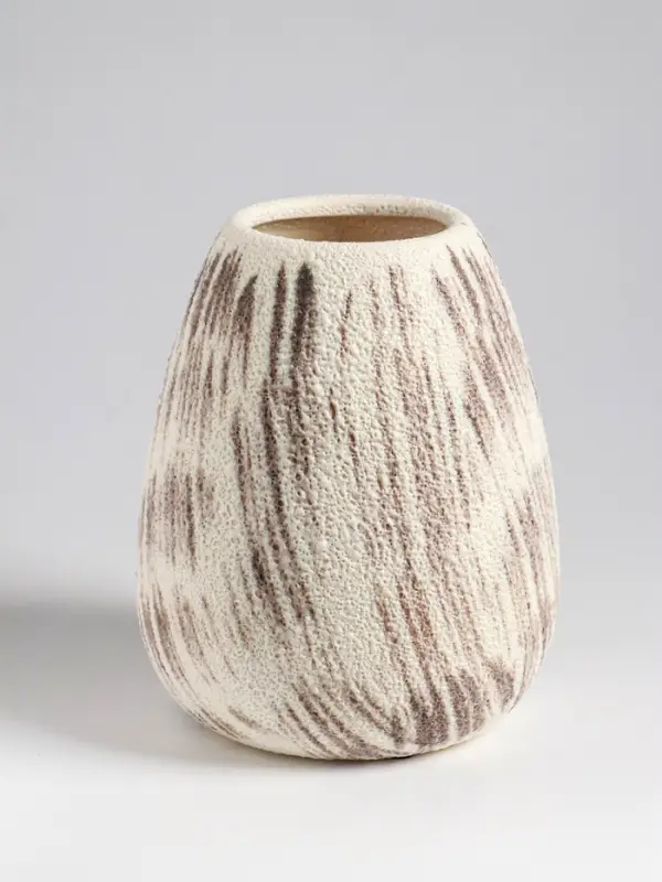 Ваза настольная керамика "Беажио" классик, 17,5х14 см, бежево-коричневый