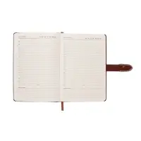 Ежедневник недатированный формат А5, с хлястиком, 112л, линия, пвх, Коричневый