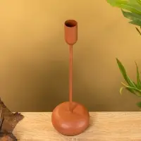 Подсвечник на 1 свечу текстурный "Терракотовый" 8х8х25,5 см