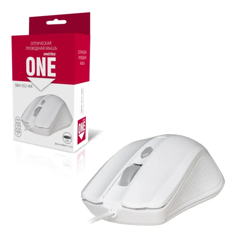 Мышь проводная Smartbuy ONE 352 белая