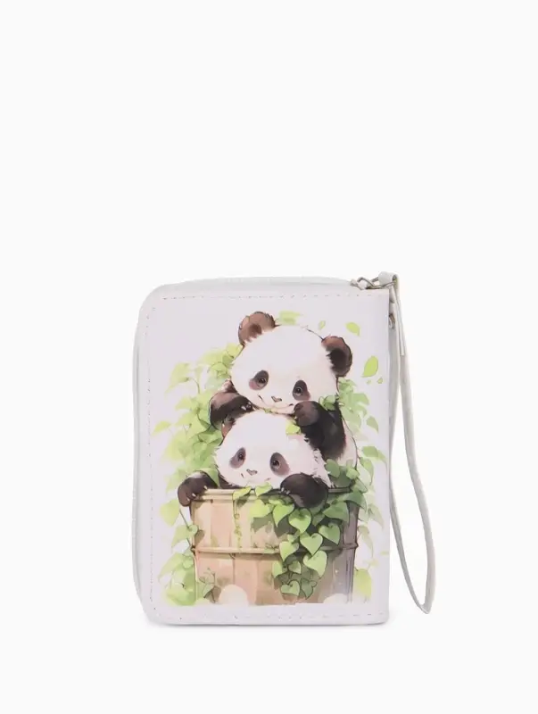 Кошелек дет 07-01-01 Июнь2530 медведь, 12*1,5*9 см, 2 отд+отд/молн, д/карт, белый