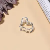 Крабик для волос &laquo;Эмма&raquo;, сердце, 2.5&times;2 см, серебро