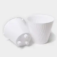 Кашпо для цветов со вставкой &laquo;Луи&raquo;, 1,2 л, цвет белый