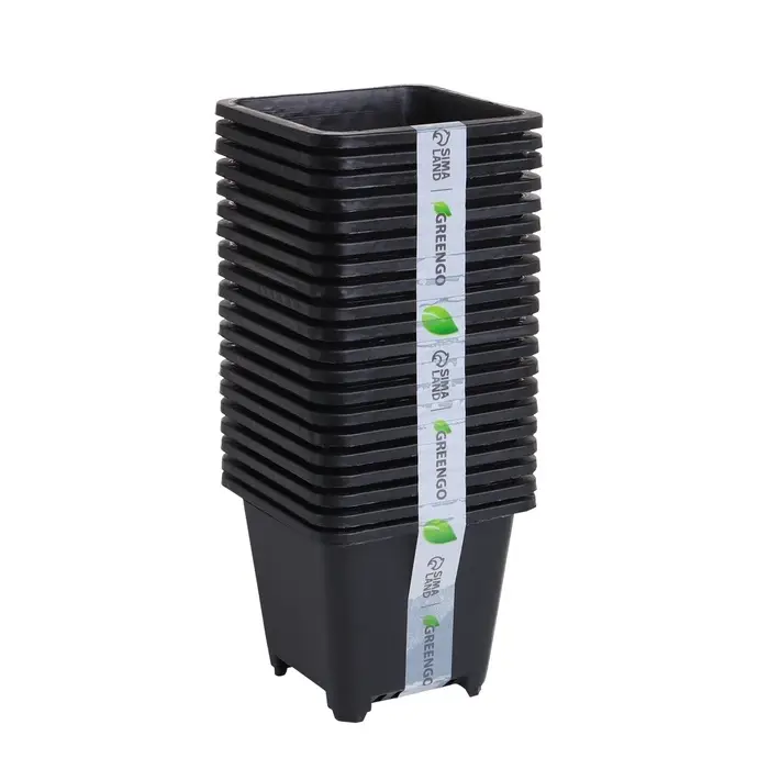 Горшок для рассады, 250 мл, d=9 см, h=8 см, пластик, чёрный, Greengo