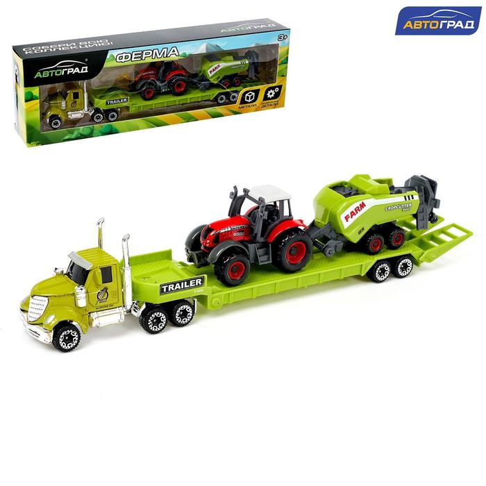 Грузовик металлический &laquo;Ферма&raquo; с трактором, МИКС