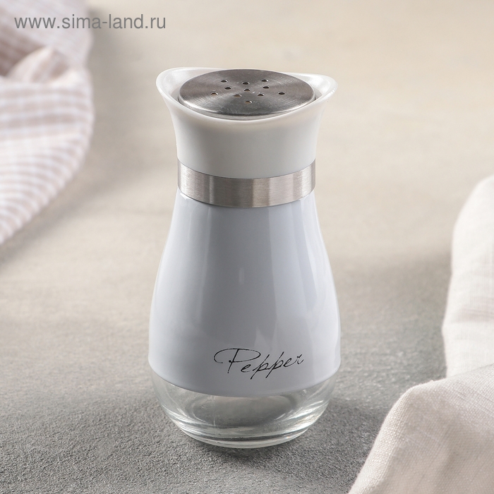 Солонка стеклянная &laquo;Сияние&raquo;, 5,5&times;5&times;11 см, цвет белый, надписи МИКС