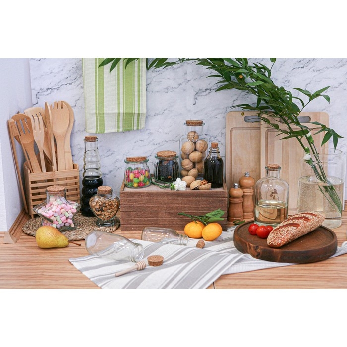 Банка стеклянная для хранения сыпучих продуктов Доляна &laquo;Сердце&raquo;, 580 мл, 10,5&times;10 см, с бугельным замком