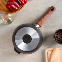 Ковш Grаnit ultrа, 2,2 л, d=21 см, стеклянная крышка, съёмная ручка, антипригарное покрытие