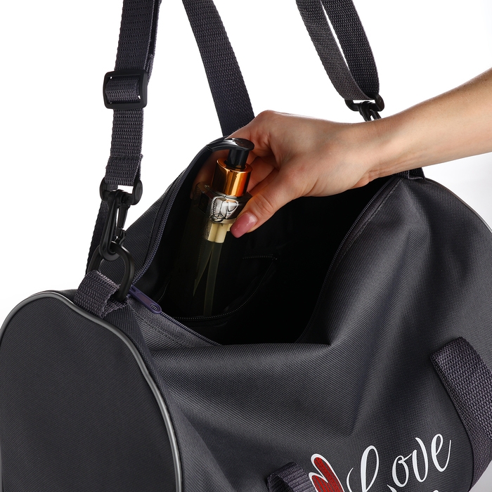 Сумка спортивная женская, TEXTURA, маленький размер, цвет серый