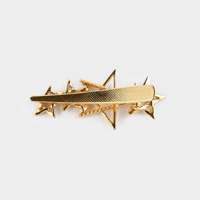 Заколка новогодняя &laquo;Верь в мечту&raquo; на Новый год, звездочки, цвет золото, 6,5 х 3 см