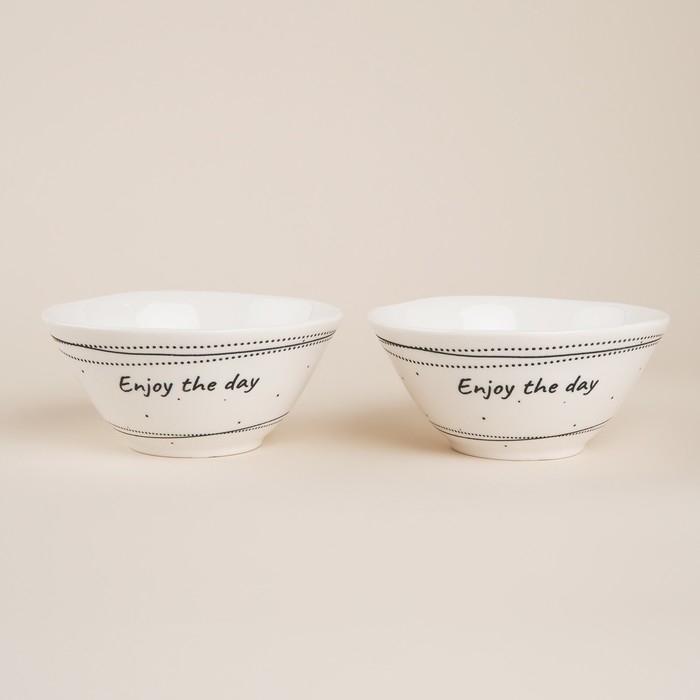 Набор салатников фарфоровых SL Home &laquo;Милый дом&raquo;, 250 мл, d=12 см, цвет белый