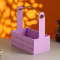 Набор кашпо деревянных 3 в 1 (29&times;18&times;33; 25&times;15&times;30; 21&times;12&times;23) "Аром", Сиреневый