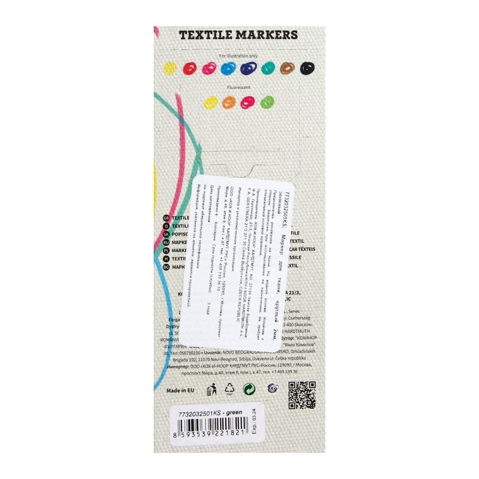 Маркер для ткани 2.0 мм Koh-I-Noor 3203/25, длина письма 500 м, зеленый