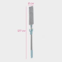 Швабра для уборки Доляна, гибкая, для труднодоступных мест, плоская насадка из микрофибры, 8&times;2,5&times;127 см