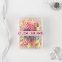 Булавки для квилтинга &laquo;Звёздочки&raquo;, 52 мм, 100 шт, цвет разноцветный