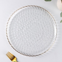 Блюдо стеклянное сервировочное &laquo;Кринкл&raquo;, d=26,5 см, цвет прозрачный