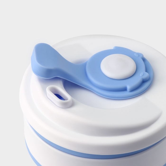 Стакан складной с крышкой Доляна &laquo;С собой&raquo;, 350 мл, 8,5&times;14 см, цвет голубой