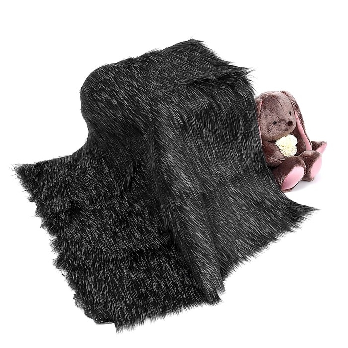 Лоскут для рукоделия, 50 &times; 50 см, мех длинноворсовый на трикотажной основе, цвет меланж тёмно-серый