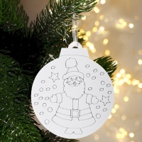 Ёлочное украшение под раскраску &laquo;Санта&raquo; 4 шт., кисть