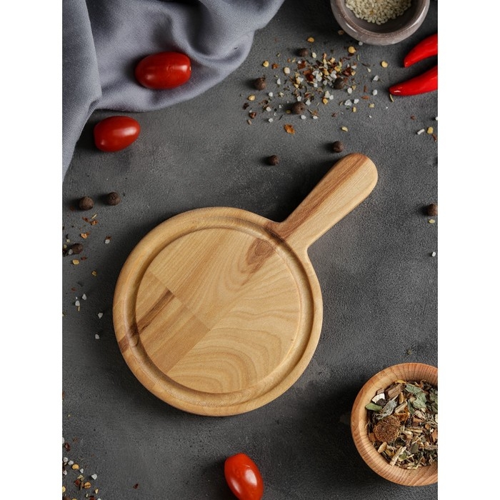 Доска для подачи Adelica &laquo;Бургерная&raquo;, с ручкой, 20&times;13&times;1,8 см, берёза