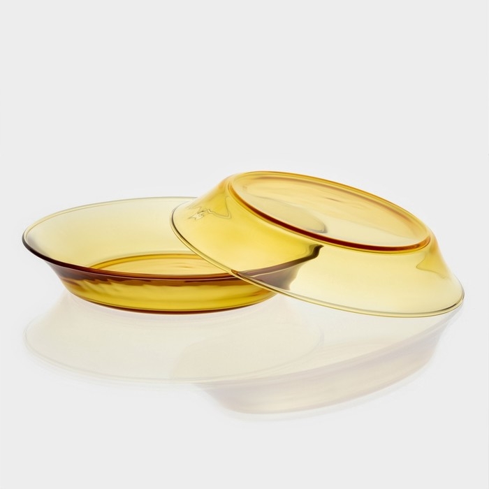 Сервиз столовый &laquo;Дымка&raquo;, 6 предметов: 2 бульонницы 450 мл, 2 тарелки 500 мл, 2 тарелки d=23см, цвет жёлтый