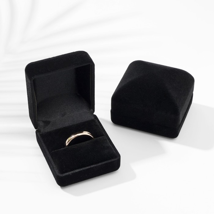 Футляр бархатный под серьги/кольцо &laquo;Традиции&raquo; прямоугольник 4,5&times;5, цвет чёрный