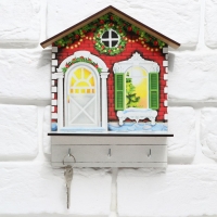 Ключница настенная новогодняя &laquo;Новогодний дом&raquo;, на Новый год