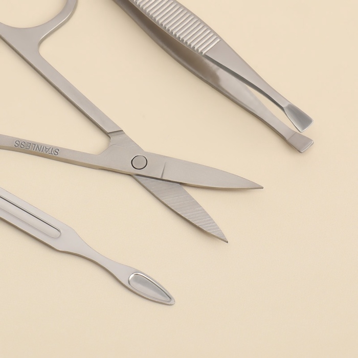 Набор маникюрный &laquo;NICE DAY&raquo;, 6 предметов, в футляре, цвет розовый