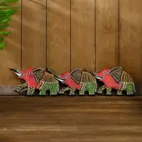 Панно декоративное "Три слона" 50х13х1,5 см МИКС