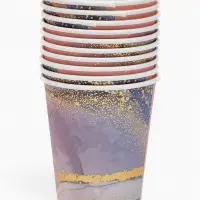 Набор стаканов мрамор розовый 250 мл (10 шт)